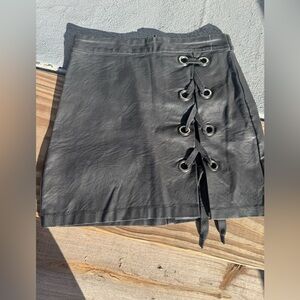 Signature8 Black Lace-Up Mini Skirt